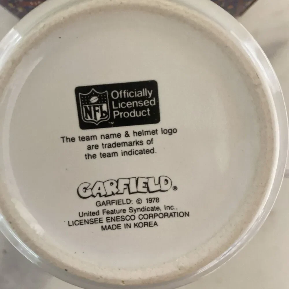 Vintage Enesco Coffee Cup NFL New York Giants X Garfield Otis Mug w/ Box